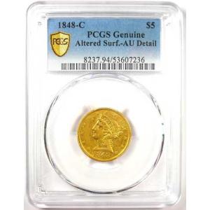1848-C リバティ金貨ハーフイーグル 5ド...の詳細画像1