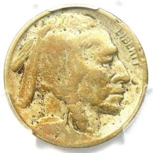 1916年 ダブルダイ オモテ面 バッファローニッケル DDO FS-101 - PCGS VG 詳細 - レア