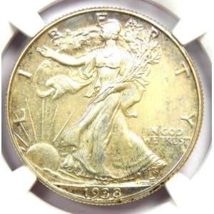 1938年プルーフウォーキングリバティハーフダラー50セント硬貨。NGC PR68 (PF68) - 価値8,500ドル