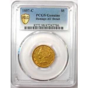 1857-C リバティ金貨ハーフイーグル 5ド...の詳細画像1