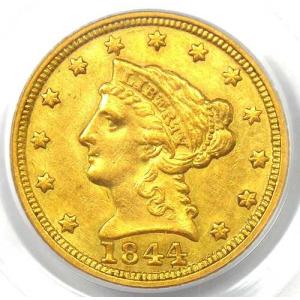 1844年Cミント リバティ金貨 クォーターイ...の詳細画像4