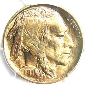 1914年バッファローニッケル5セント硬貨 - PCGS MS67認定 - 希少グレード - 1万ドル相当！
