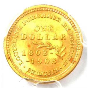 1903年マッキンリー・ルイジアナ金貨 G$1...の詳細画像3
