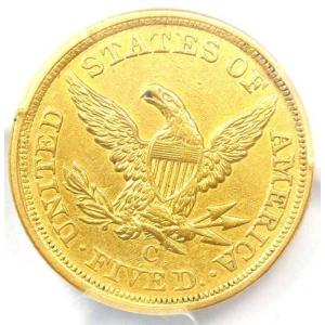 1857-C リバティ金貨ハーフイーグル 5ド...の詳細画像3