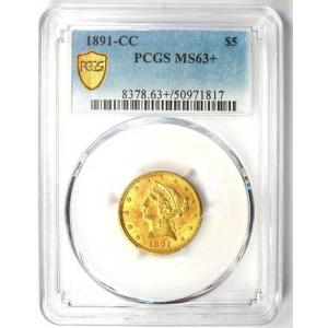 1891年CCミント発行のリバティ金貨ハーフイ...の詳細画像4