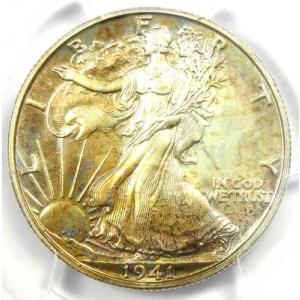 1941年プルーフウォーキングリバティハーフダラー50セント硬貨。PCGS PR68（PF68）。価値1万ドル。