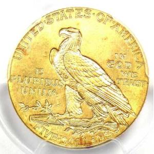 1913年 インド金貨 ハーフイーグル 5ドル...の詳細画像3