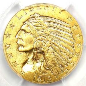 1913年 インド金貨 ハーフイーグル 5ドル...の詳細画像4