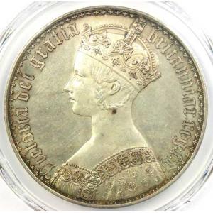 1847年 プルーフ イギリス イングランド UK ヴィクトリア ゴシック クラウン コイン - PCGS プルーフ UNC 詳細