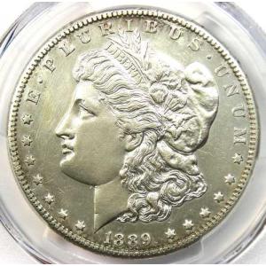 1889年CC モーガン銀貨 1ドル カーソンシティコイン - PCGS鑑定済み AU 詳細