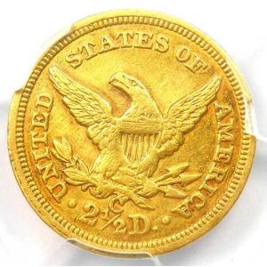 1854年Cミント リバティ金貨 クォーターイ...の詳細画像3