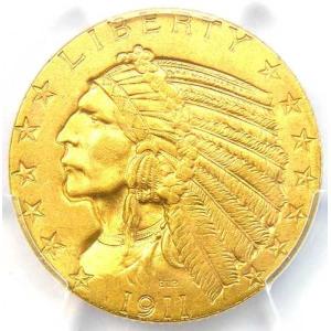 1911年 インド金貨 ハーフイーグル 5ドル...の詳細画像4