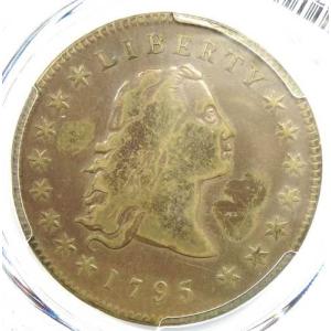 1795年フローイングヘア銀貨（1ドル） - PCGS鑑定済み、精緻なディテール - 希少品！