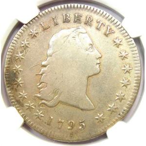 1795年 フローイングヘア シルバーダラー 1ドル硬貨 - NGC鑑定済み 精巧なディテール - 希少品！