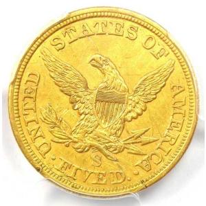 1866年Sミント リバティ金貨ハーフイーグル...の詳細画像3