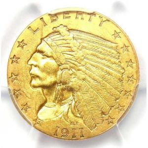 1911年Dミント インド金貨 クォーターイー...の詳細画像4