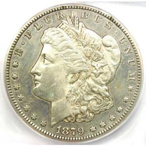 1879年CCミントマーク モーガン銀貨 1ドル クリアCCミントマークコイン - ICG MS60鑑定済み 詳細 (未使用)