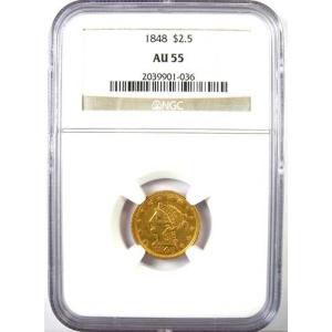 1848年 リバティ金貨 クォーターイーグル ...の詳細画像1