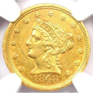 1848年 リバティ金貨 クォーターイーグル ...の詳細画像4