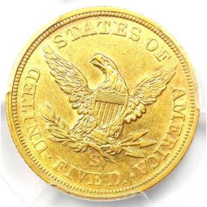 1855年Sミント リバティ金貨ハーフイーグル...の詳細画像3
