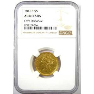 1841-C リバティ金貨ハーフイーグル 5ド...の詳細画像1