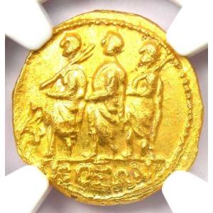 ブルータス・コソン 金貨 AV スタテル ローマコイン 紀元前54年 - NGC チョイス MS UNC - 5/5 ストライク