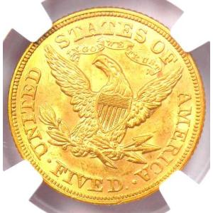 1873年リバティ金貨ハーフイーグル5ドル硬貨...の詳細画像3
