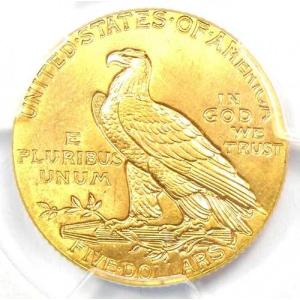 1909年Pミント インディアン金貨 ハーフイ...の詳細画像3
