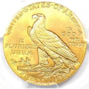 1909年Pミント インディアン金貨 ハーフイ...の詳細画像4