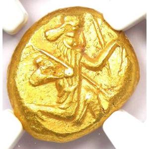 アケメネス朝黄金英雄王AVダリック聖書コイン紀元前400年 - NGCチョイスAU