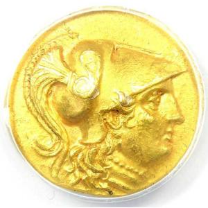 アレクサンドロス大王3世 AVスタテル金貨 ビテニア 紀元前260-220年 - ANACS AU55