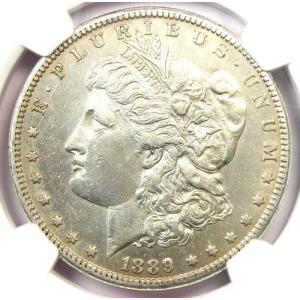 1889年CC モーガン銀貨 1ドル カーソンシティコイン - NGC鑑定済み AU 詳細