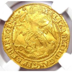 1582-84年 イギリス イングランド エリザベス1世 金貨 - NGC鑑定済み 未使用品 (UNC MS)