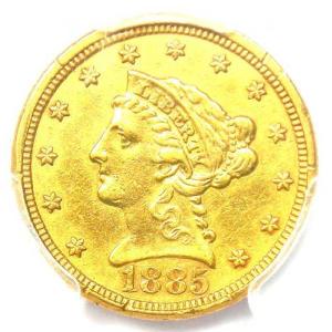 1885年 リバティ金貨 クォーターイーグル ...の詳細画像4