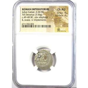 ユリウス・カエサル AR デナリウス銀貨 象 ...の詳細画像1