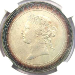 1868年 中国 香港 ヴィクトリア ドル硬貨 1ドル - NGC 未流通品詳細 (UNC MS)