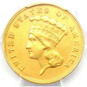 1883年発行の3ドルインディアン金貨 $3 ...の詳細画像4