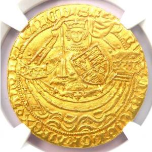 1431-33年 イギリス ヘンリー6世 金貨 ノーブル - NGC鑑定済み 未使用品（UNC MS）