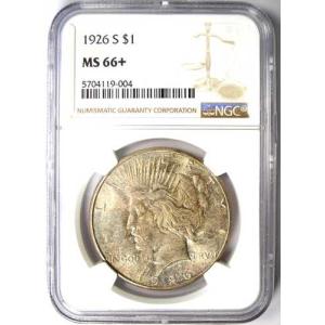 1926年Sミント発行ピース銀貨1ドル。NGC...の詳細画像1