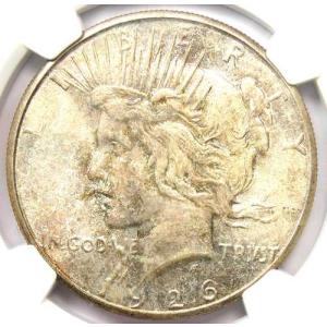 1926年Sミント発行ピース銀貨1ドル。NGC...の詳細画像4