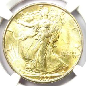 1937年Sミント ウォーキングリバティハーフダラー50セント硬貨 - NGC MS67+プラスグレード - 11,750ドル相当！