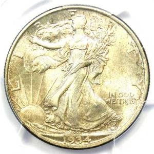 1934年Dミント ウォーキングリバティハーフダラー50セント - PCGS MS66+プラスグレード - 6,750ドル相当！