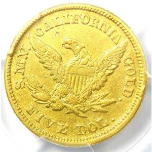 1850年モファット・リバティ金貨ハーフイーグ...の詳細画像3