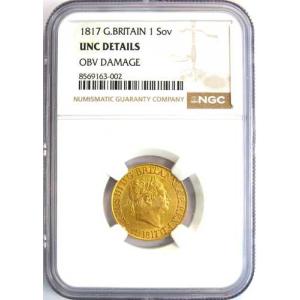 1817年 イギリス ジョージ4世 金貨(ソブ...の詳細画像1