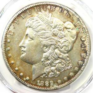 1889年CC モーガン銀貨 1ドル カーソンシティコイン - PCGS鑑定済み AU 詳細