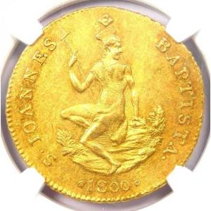 1800年 イタリア トスカーナ ルスポーネ 金貨 3ゼッキーニ 3Z - NGC鑑定済み 未使用品（UNC MS）