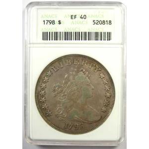 1798年製ドレープドバスト銀貨(1ドル)。A...の詳細画像1
