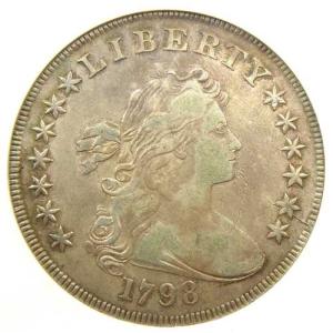 1798年製ドレープドバスト銀貨(1ドル)。A...の詳細画像4