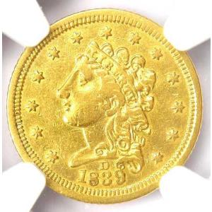 1839/8-D クラシック ゴールド クォーターイーグル $2.50 - NGC XF 詳細 - 希少なダロネガ コイン!