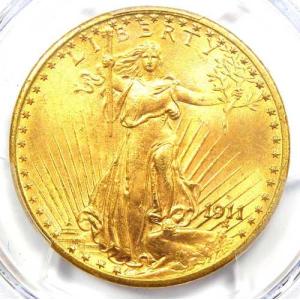 1911年Dミント セントゴーデンス金貨ダブルイーグル 20ドル - PCGS MS66+プラスグレード認定